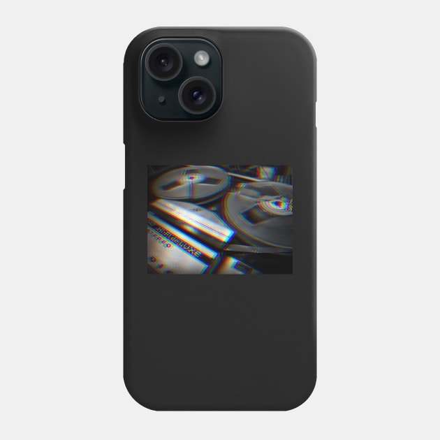 Vintage sound / retro music: Anaglyph image of an Old magnetophone in black and white Phone Case by Reinvention