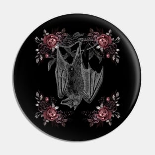 Victorian Floral Vampire Bat Pin