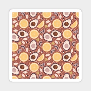 Avocado And Lemon Seamless Pattern Magnet