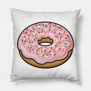 Glazed Doughnut with Sprinkles Illustration Pillow
