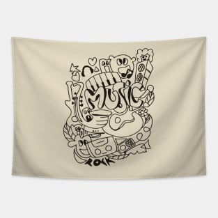 Doodle Music Tapestry