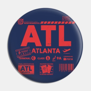 Vintage Atlanta ATL Airport Code Travel Day Retro Travel Tag Pin