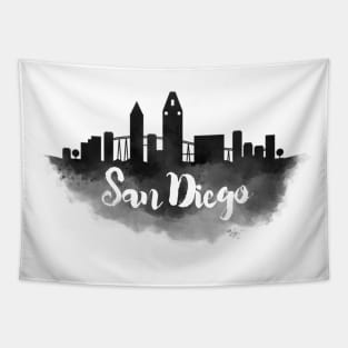 San Diego watercolor Tapestry