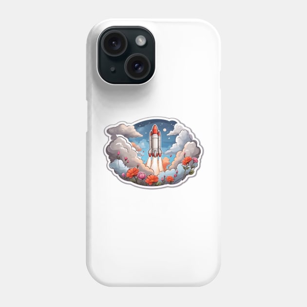 Chasing Clouds: A Rocket's Coloring Journe (143) Phone Case by WASjourney