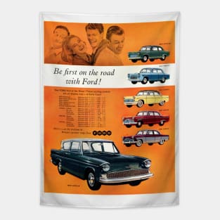 Vintage Ford car advert Tapestry