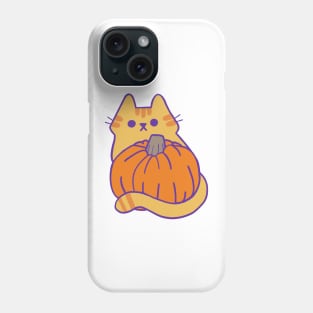 Orange Kitty with Pumpkin Phone Case