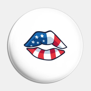 American Flag Lips Pin