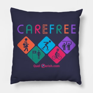 Car Free Carefree (Reduce Car Use) Pillow