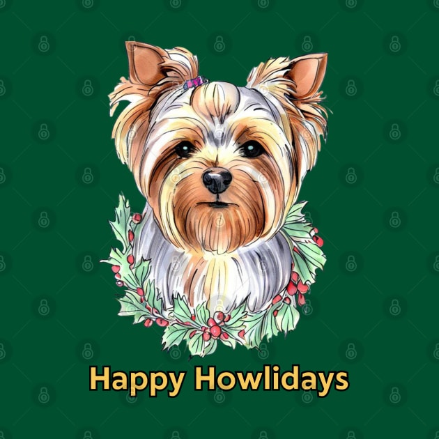 Happy Howlidays Yorkshire Terrier by ZogDog Pro