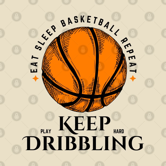 Keep Dribbling - Vintage Basketball Player Team Jersey by Millusti