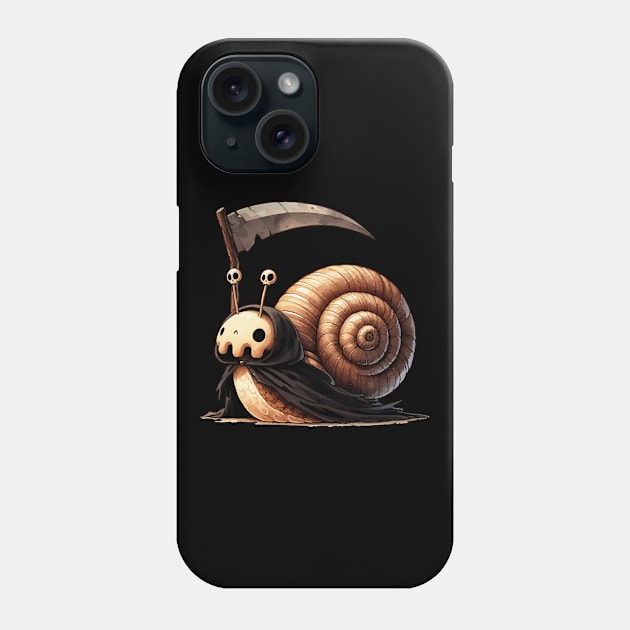 Kawaii Death Snail Grim Reaper Phone Case by TomFrontierArt