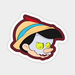 Dope pinocchio mask style character drawing Magnet