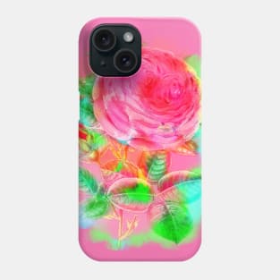 Rose pink with painting watercolor smoke Phone Case