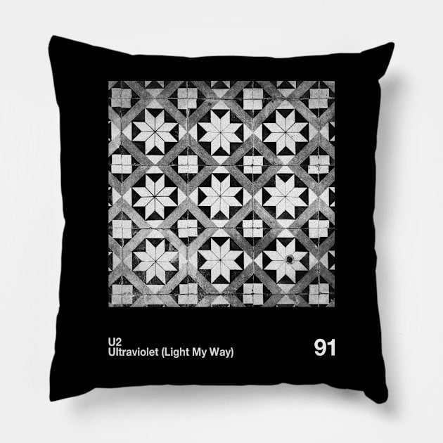 U2 - Artwork 90's Design  || Vintage Black & White 90s Pillow by solutesoltey