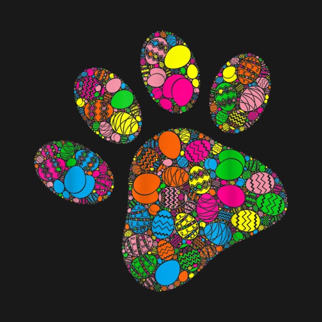 Colorful Egg Dog Paw Gift For Women Men Kids - Easter Day by LMW Art
