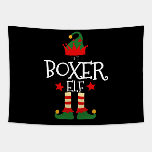 Boxer Elf Matching Family Group Christmas Party Pajamas Tapestry