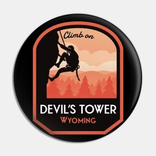 Devils Tower Wyoming Rock Climbing Pin