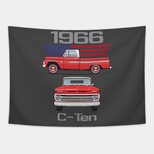 1966 Red and White Truck Tapestry