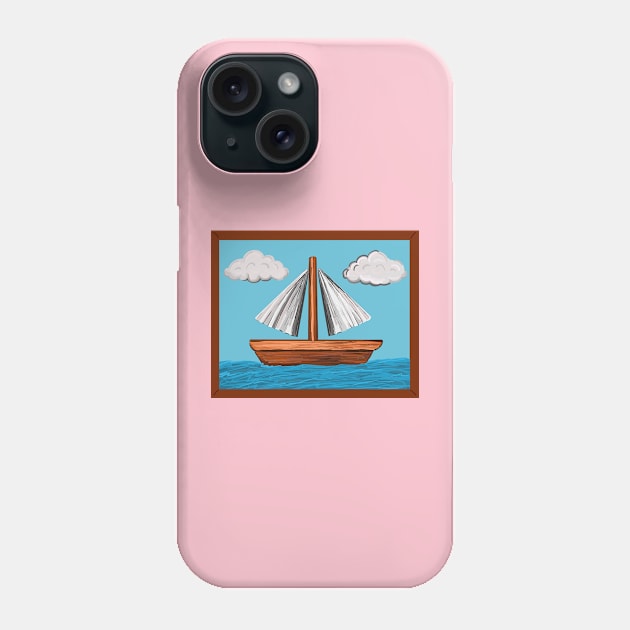 Simpsons Sailboat Painting (Scene from Moby Dick) Phone Case by Sparkleweather