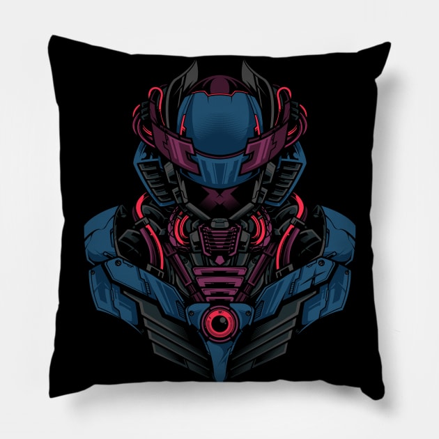 Cyber Knight Pillow by midthos