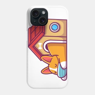 Cute corgi sleeping with mask on cartoon Phone Case