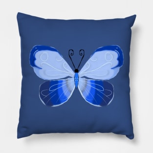 Sky-Blue Butterfly Pillow