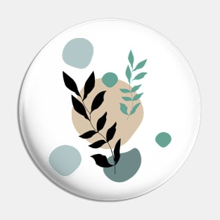 Abstract Modern Leaves Pin