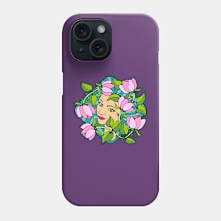 Garland of Pink Roses and Pretty Woman Phone Case