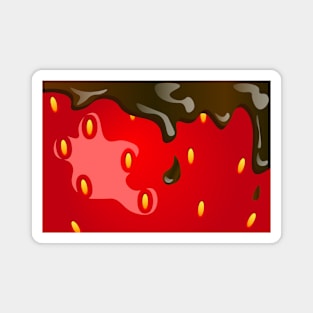 Valentine day chocolate covered strawberry close up pattern Magnet