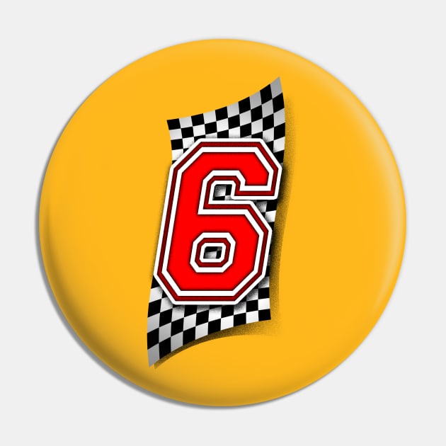 Racer Number 6 Pin by Adatude