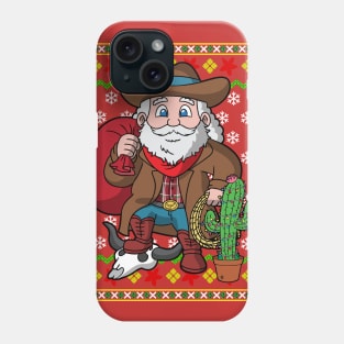 Western Cowboy Santa Claus Christmas Phone Case