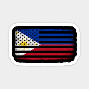 Philippine Flag Color in American Flag Shape Vintage Magnet