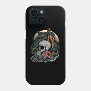 Skull and Snake Vintage Illustration Phone Case