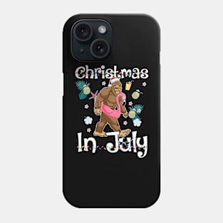 Christmas In July Big Foot And Pink Flamingo Summer Time Phone Case