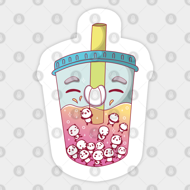 Cute Bubble Boba Milk Tea Panda Lover Cute Bubble Tea Adesivo Teepublic It