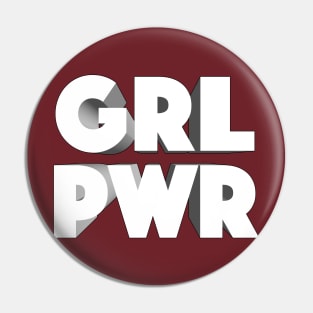 GRL PWR Girl Power Logo Design Pin