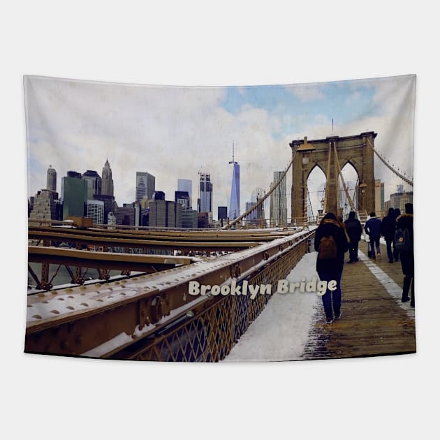 Winter in New York USA Photography Tapestry by BoogieCreates