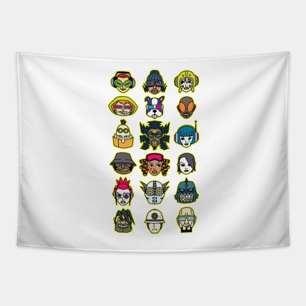 Jet Set Radio Characters (colors) Tapestry by barbes-artworks