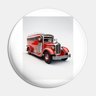 Art Deco Fire Truck Pin