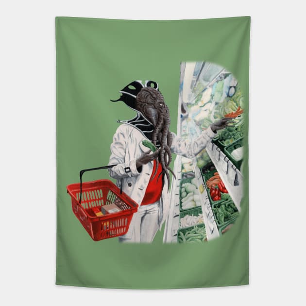 Mind Flayer Market Trip Fantasyarts Tapestry by Helms Art Creations