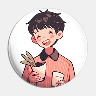 Smile Anime Boy Pin