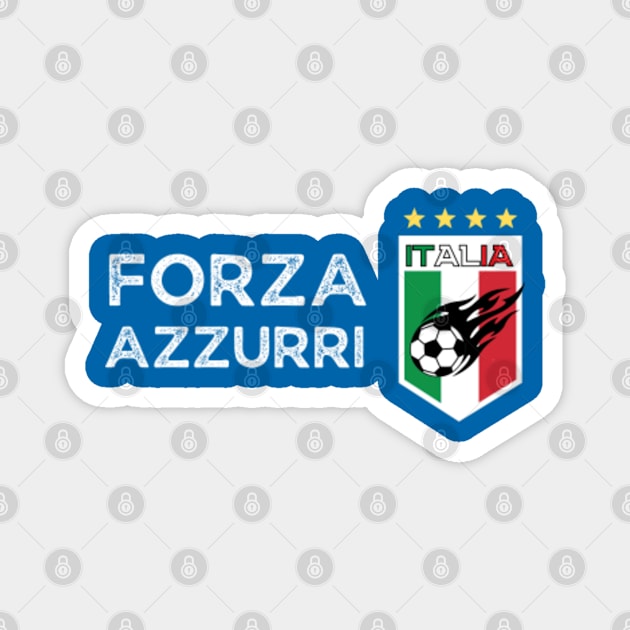 Italia Forza Azzurri Calcio Football Soccer Jersey Magnet by Happy Hour Vibe