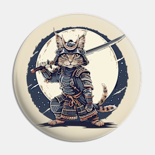 Ancient Ninja Cat Japanese Kitten Katana Cat Samurai Cat Pin