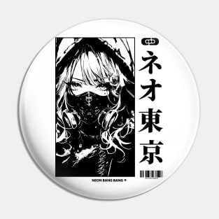 Vaporwave Cyberpunk Japanese Manga Girl Pin