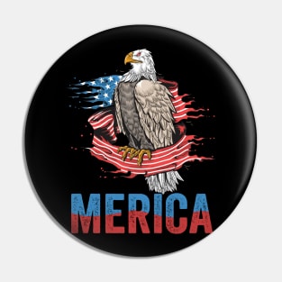 Merica Bald Eagle Independence Day Gift Pin