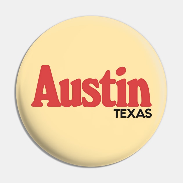 Austin, Texas //// Retro Typography Design Pin by DankFutura