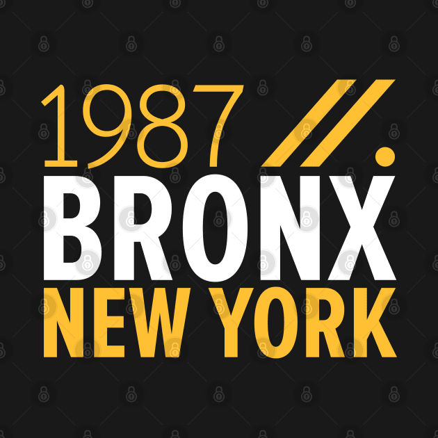 Bronx NY Birth Year Collection - Represent Your Roots 1987 in Style by Boogosh