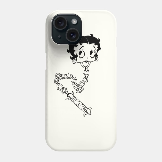 Betty Boom by Grip Grand Betty Boop Tattoo American Traditional Style Mace Phone Case by Grip Grand