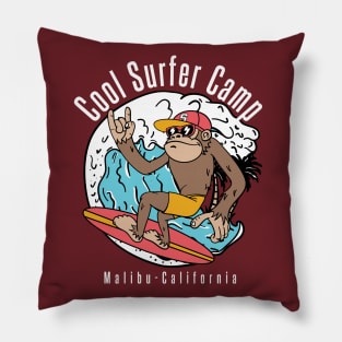 Cool surfer camp Malibu Pillow