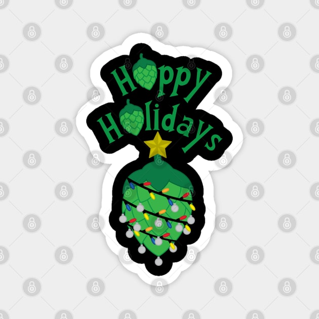 Hoppy Holidays Magnet by Leidemer Illustration 